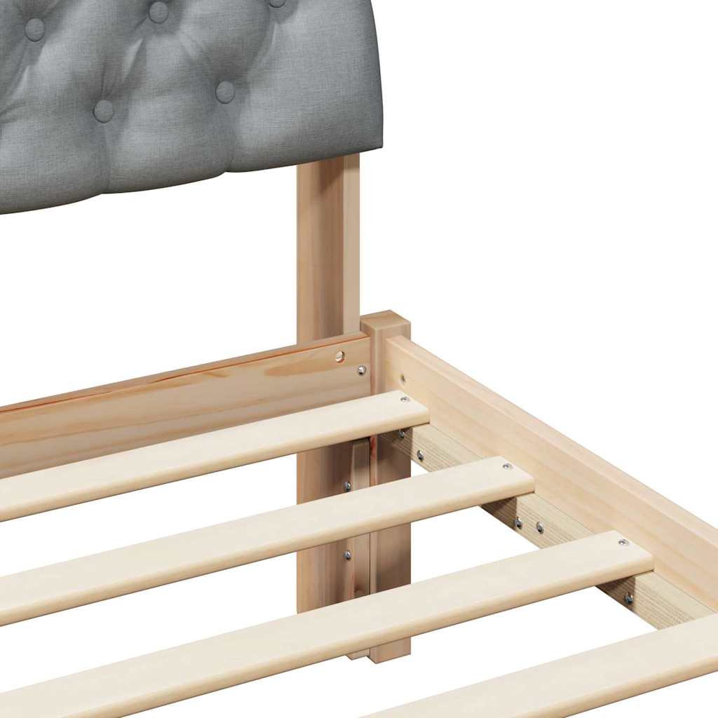 Bettgestell Braun und hellgrau 140 x 190 cm Massivholz Kiefer