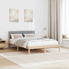 Bettgestell Braun und hellgrau 140 x 190 cm Massivholz Kiefer