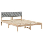 Bettgestell Braun und hellgrau 140 x 190 cm Massivholz Kiefer