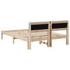 Bettgestell Braun und hellgrau 140 x 190 cm Massivholz Kiefer