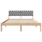 Bettgestell Braun und hellgrau 140 x 190 cm Massivholz Kiefer