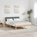 Bettgestell Braun und Dunkelgrau 140 x 190 cm Massivholz Kiefer