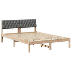 Bettgestell Braun und Dunkelgrau 140 x 190 cm Massivholz Kiefer