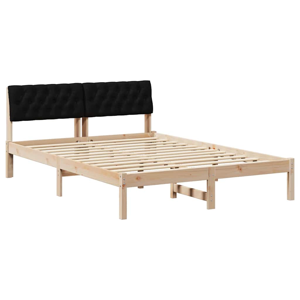 Bettgestell Braun und Schwarz 140 x 190 cm Massivholz Kiefer