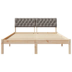 Bettgestell Braun und Taupe 140 x 190 cm Massivholz Kiefer
