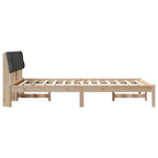 Bettgestell Braun und Dunkelgrau 135 x 190 cm Massivholz Kiefer