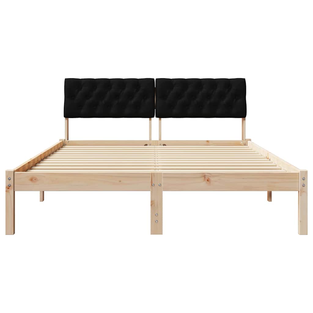 Bettgestell Braun und Schwarz 135 x 190 cm Massivholz Kiefer