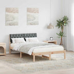 Bettgestell Braun und Dunkelgrau 120 x 190 cm Massivholz Kiefer