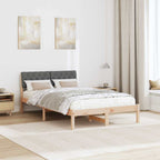 Bettgestell Braun und Dunkelgrau 120 x 190 cm Massivholz Kiefer