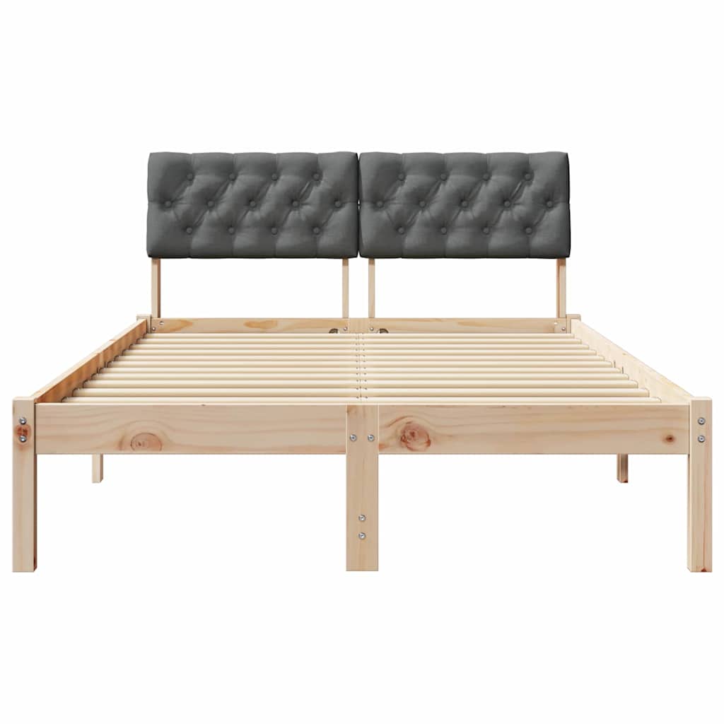 Bettgestell Braun und Dunkelgrau 120 x 190 cm Massivholz Kiefer
