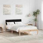 Bettgestell Braun und Schwarz 120 x 190 cm Massivholz Kiefer
