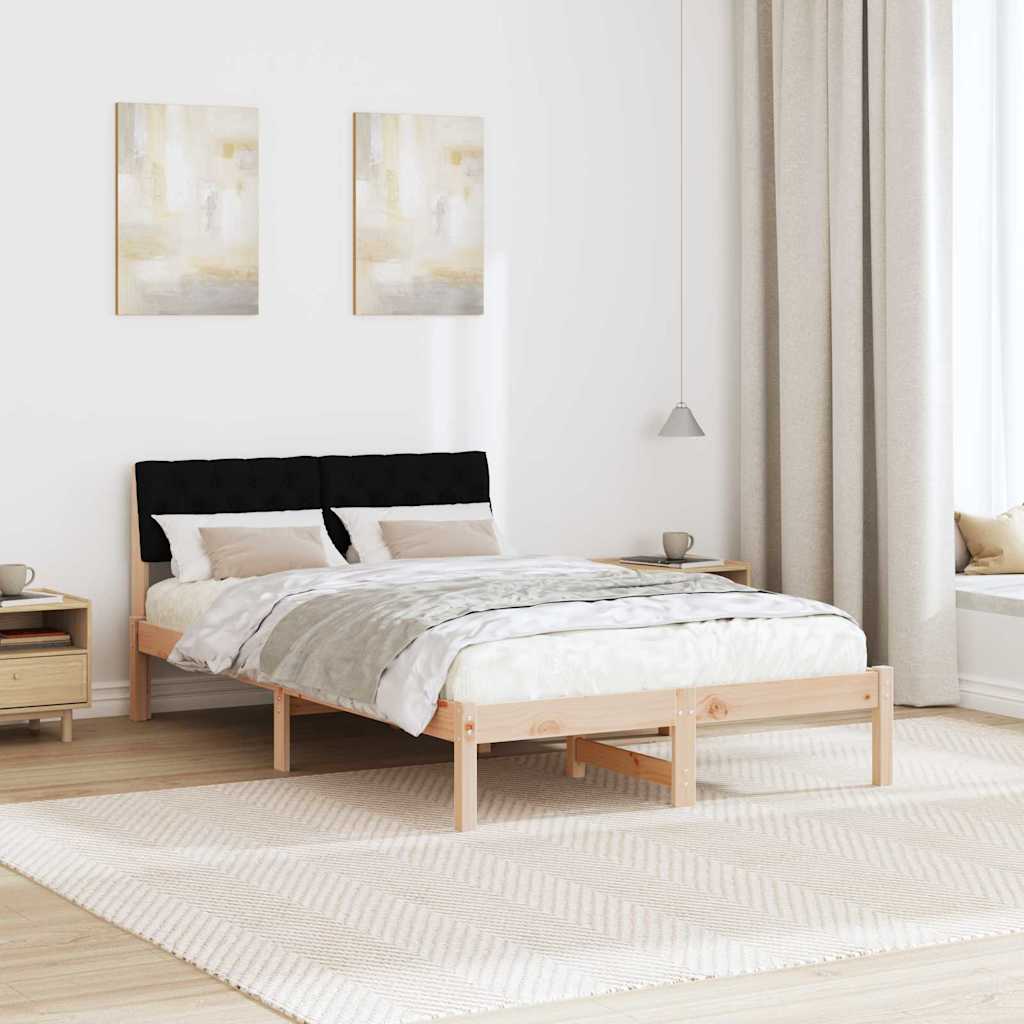 Bettgestell Braun und Schwarz 120 x 190 cm Massivholz Kiefer
