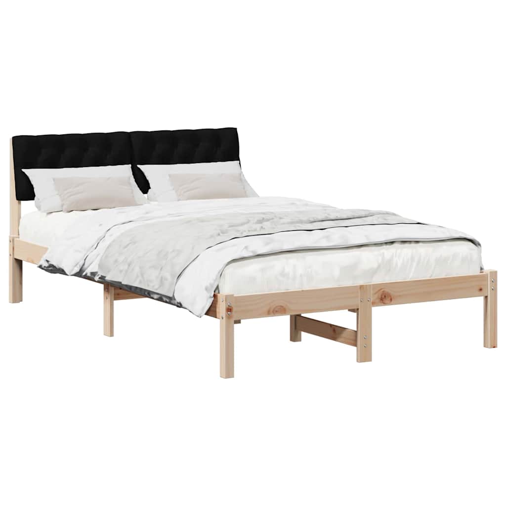 Bettgestell Braun und Schwarz 120 x 190 cm Massivholz Kiefer