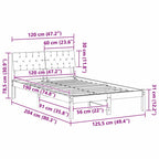 Bettgestell Braun und Schwarz 120 x 190 cm Massivholz Kiefer