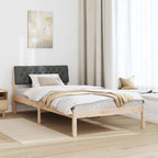 Bettgestell Braun und Dunkelgrau 100 x 200 cm Massivholz Kiefer