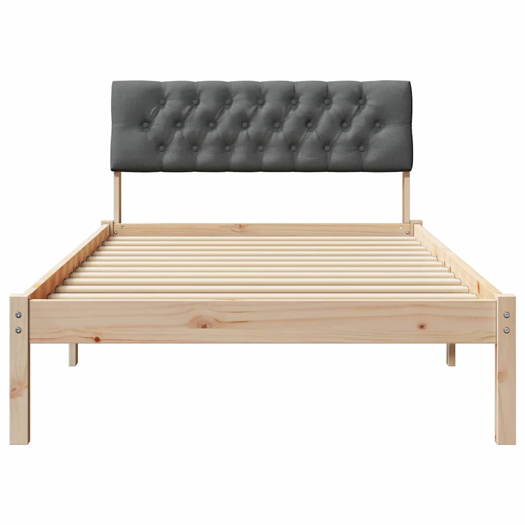 Bettgestell Braun und Dunkelgrau 100 x 200 cm Massivholz Kiefer
