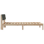 Bettgestell Braun und Dunkelgrau 100 x 200 cm Massivholz Kiefer