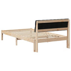 Bettgestell Braun und Schwarz 100 x 200 cm Massivholz Kiefer