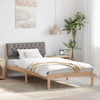 Bettgestell Braun und Taupe 100 x 200 cm Massivholz Kiefer