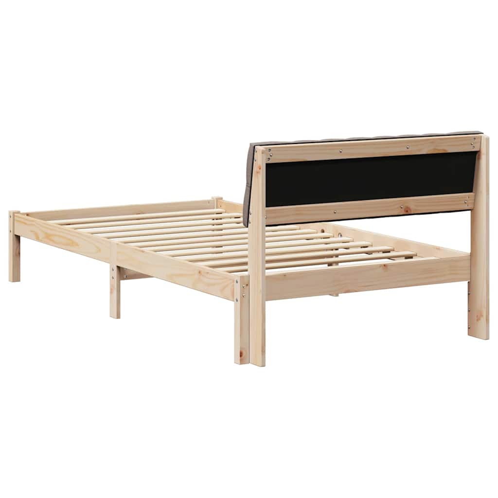 Bettgestell Braun und Taupe 100 x 200 cm Massivholz Kiefer