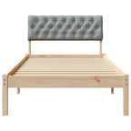 Bettgestell Braun und hellgrau 90 x 200 cm Massivholz Kiefer