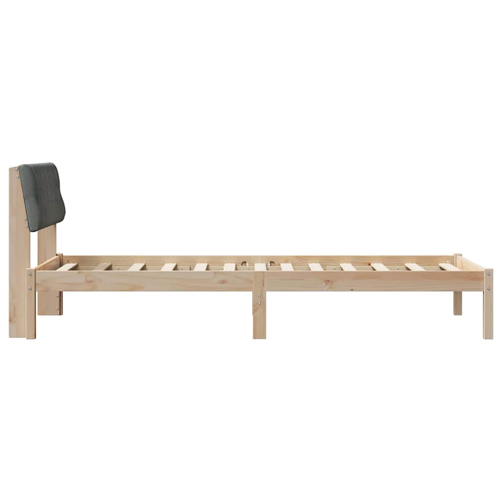 Bettgestell Braun und Dunkelgrau 90 x 200 cm Massivholz Kiefer
