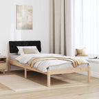 Bettgestell Braun und Schwarz 90 x 200 cm Massivholz Kiefer