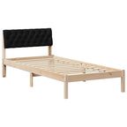 Bettgestell Braun und Schwarz 90 x 200 cm Massivholz Kiefer