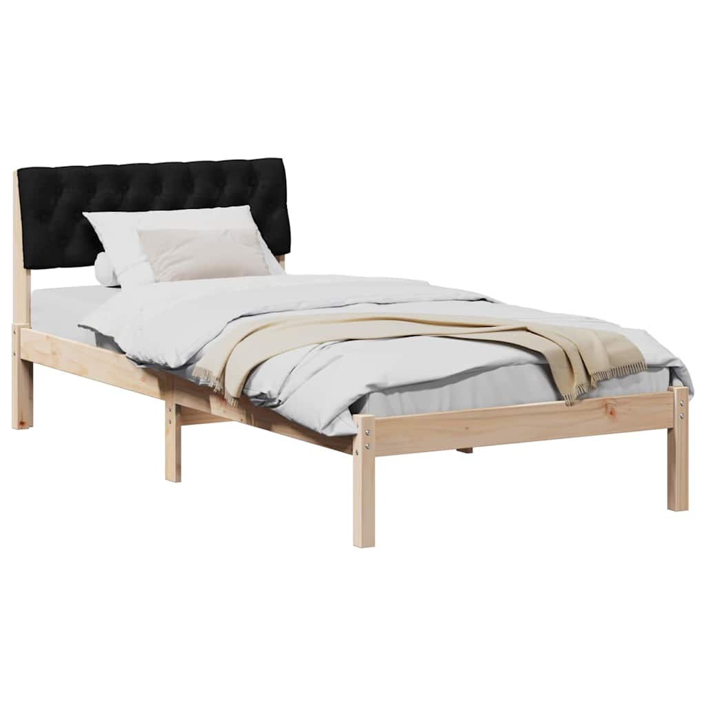 Bettgestell Braun und Schwarz 90 x 200 cm Massivholz Kiefer