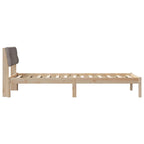 Bettgestell Braun und Taupe 90 x 200 cm Massivholz Kiefer