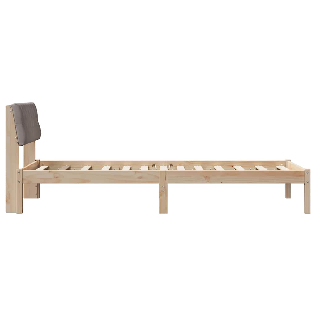 Bettgestell Braun und Taupe 90 x 200 cm Massivholz Kiefer