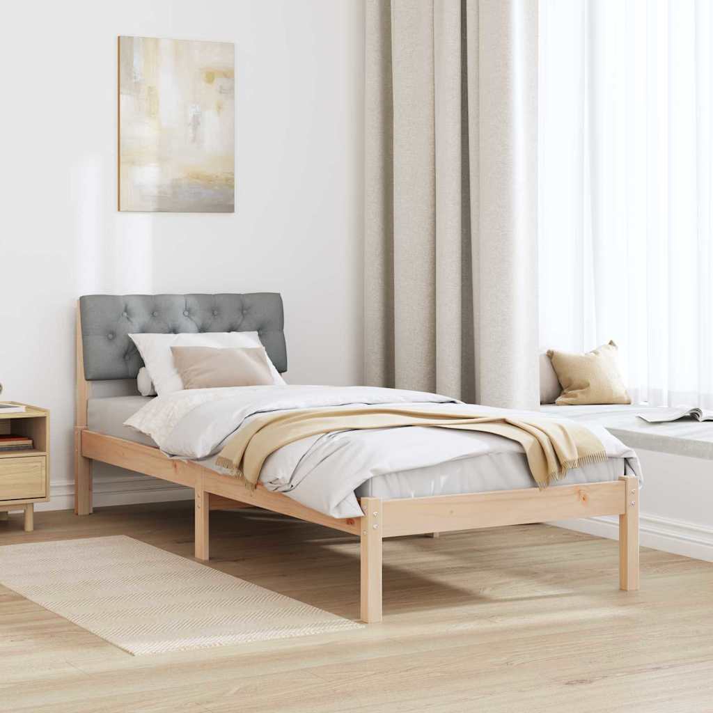 Bettgestell Braun und hellgrau 80 x 200 cm Massivholz Kiefer