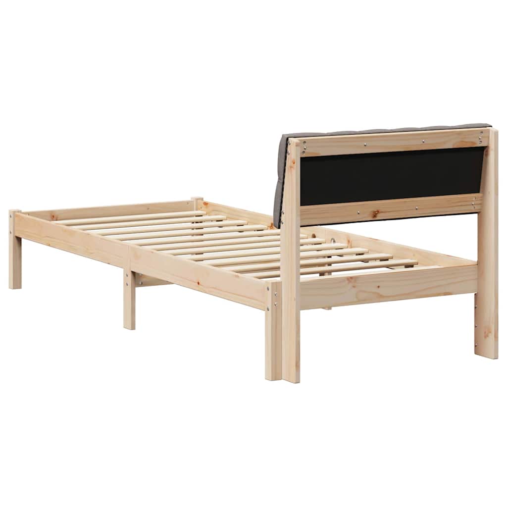 Bettgestell Braun und Taupe 80 x 200 cm Massivholz Kiefer