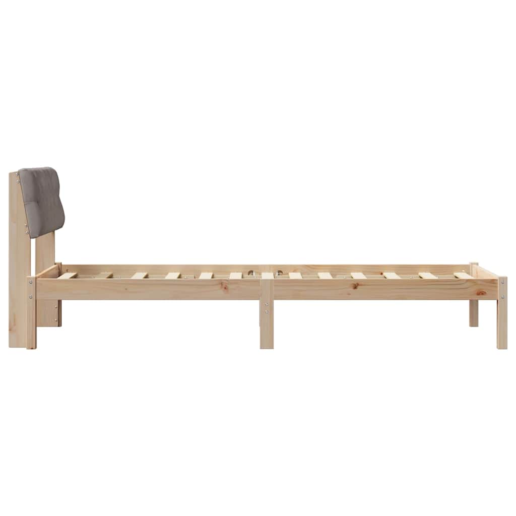 Bettgestell Braun und Taupe 80 x 200 cm Massivholz Kiefer