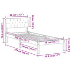 Bettgestell Braun und Taupe 80 x 200 cm Massivholz Kiefer