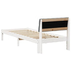 Bettgestell Weiß und Hellgrau 80 x 200 cm Massivholz Kiefer