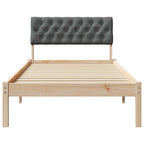 Bettgestell Braun und Dunkelgrau 90 x 190 cm Massivholz Kiefer