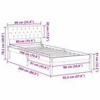 Bettgestell Braun und Dunkelgrau 90 x 190 cm Massivholz Kiefer