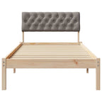 Bettgestell Braun und Taupe 90 x 190 cm Massivholz Kiefer