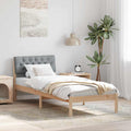 Bettgestell Braun und hellgrau 75 x 190 cm Massivholz Kiefer