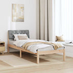 Bettgestell Braun und hellgrau 75 x 190 cm Massivholz Kiefer