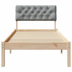 Bettgestell Braun und hellgrau 75 x 190 cm Massivholz Kiefer