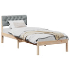 Bettgestell Braun und hellgrau 75 x 190 cm Massivholz Kiefer