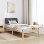 Bettgestell Braun und Dunkelgrau 75 x 190 cm Massivholz Kiefer