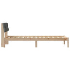 Bettgestell Braun und Dunkelgrau 75 x 190 cm Massivholz Kiefer