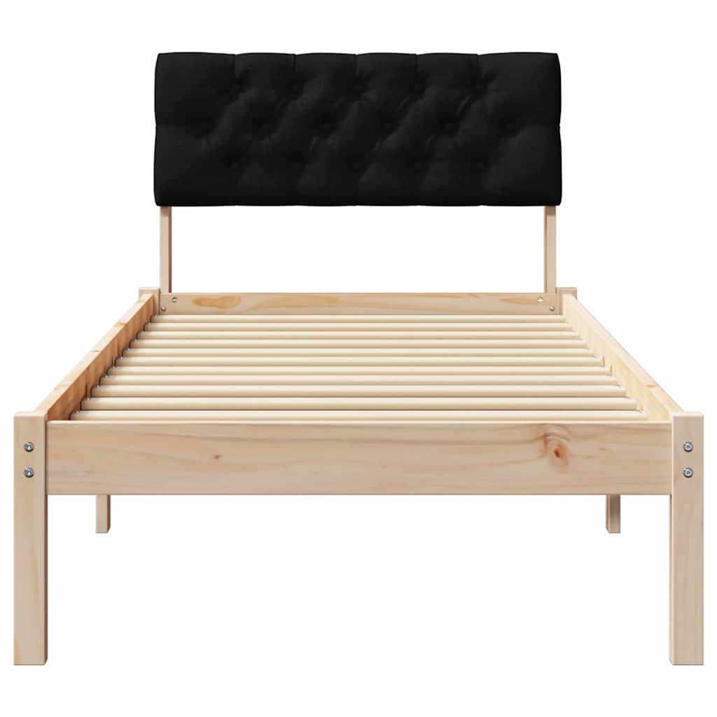 Bettgestell Braun und Schwarz 75 x 190 cm Massivholz Kiefer