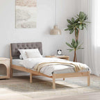 Bettgestell Braun und Taupe 75 x 190 cm Massivholz Kiefer