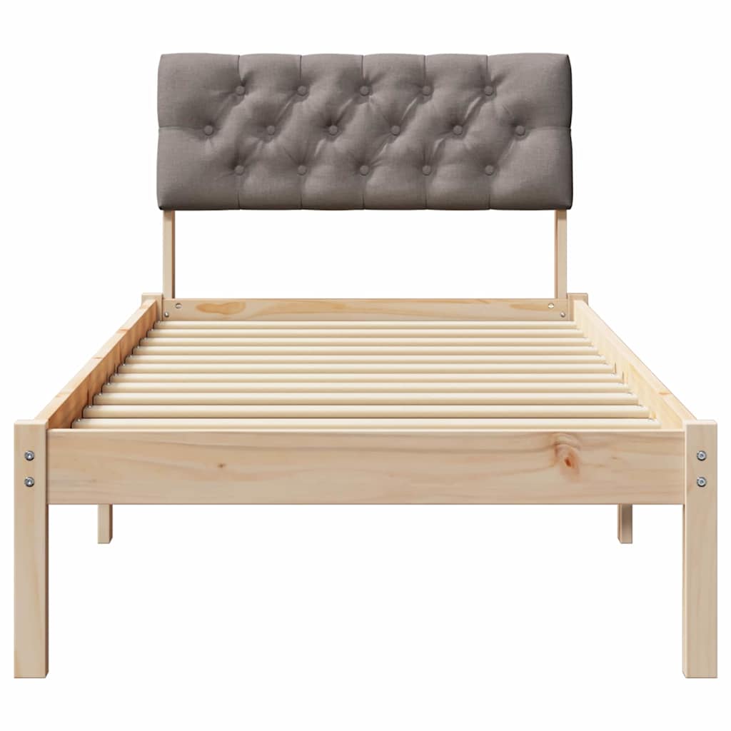 Bettgestell Braun und Taupe 75 x 190 cm Massivholz Kiefer