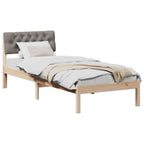 Bettgestell Braun und Taupe 75 x 190 cm Massivholz Kiefer