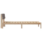 Bettgestell Braun und Taupe 75 x 190 cm Massivholz Kiefer